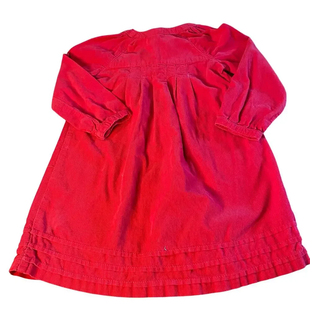 J. Khaki red‎ corduroy cotton long sleeve dress SIZE 4T
